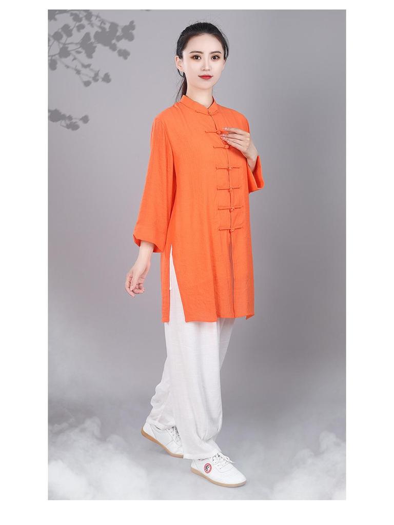 Women's Summer Linen Tai Chi Suit - Chinese Style Martial Arts Practice Uniform