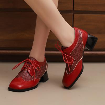 Fashion Elegant Low Heels Pumps Woman Loafers Shoes Large Size 45 Lace-up Casual Black White Red Pink Women's Heeled Party Wedding Shoes