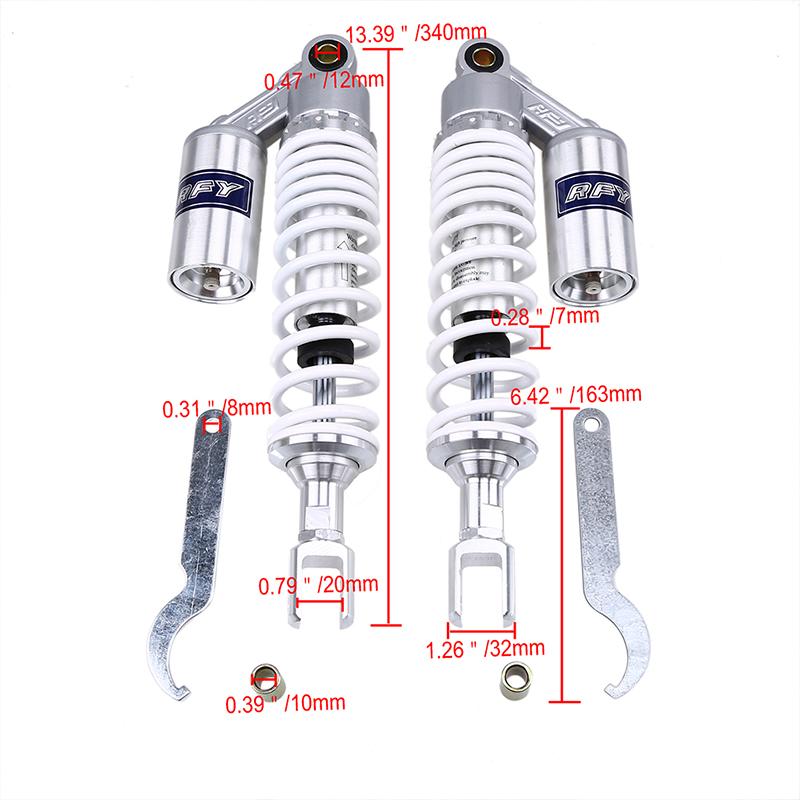 

340mm/360mm Motorbike Fork Air Shock Absorber Suspension Cushion Damper Replacement Kit Universal Fit for Most Motorcycles
