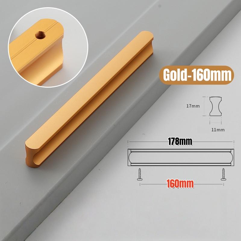 Modern Solid Aluminum Alloy Cabinet Handles with Screws,Simple Furniture Door Handle,Kitchen Cupboard Knob,Wardrobe Drawer Pulls