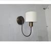 Mid Century Metal Shade Wall Lamp Modern Wall Sconce Raw Brass and White Shade