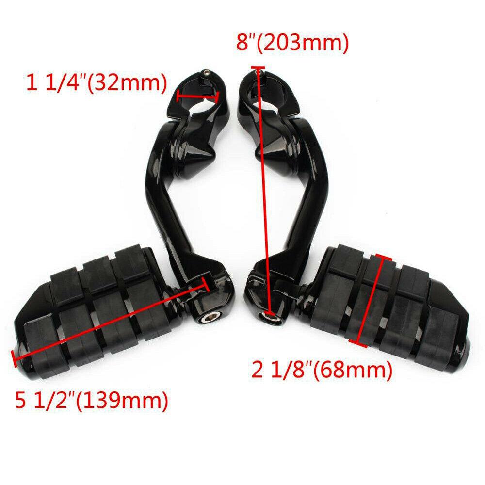Adjustable 32mm Highway Pegs Motorcycle Footpegs Engine Guard Crash Bar Footrest Mount For Harley Sportster XL Dyna