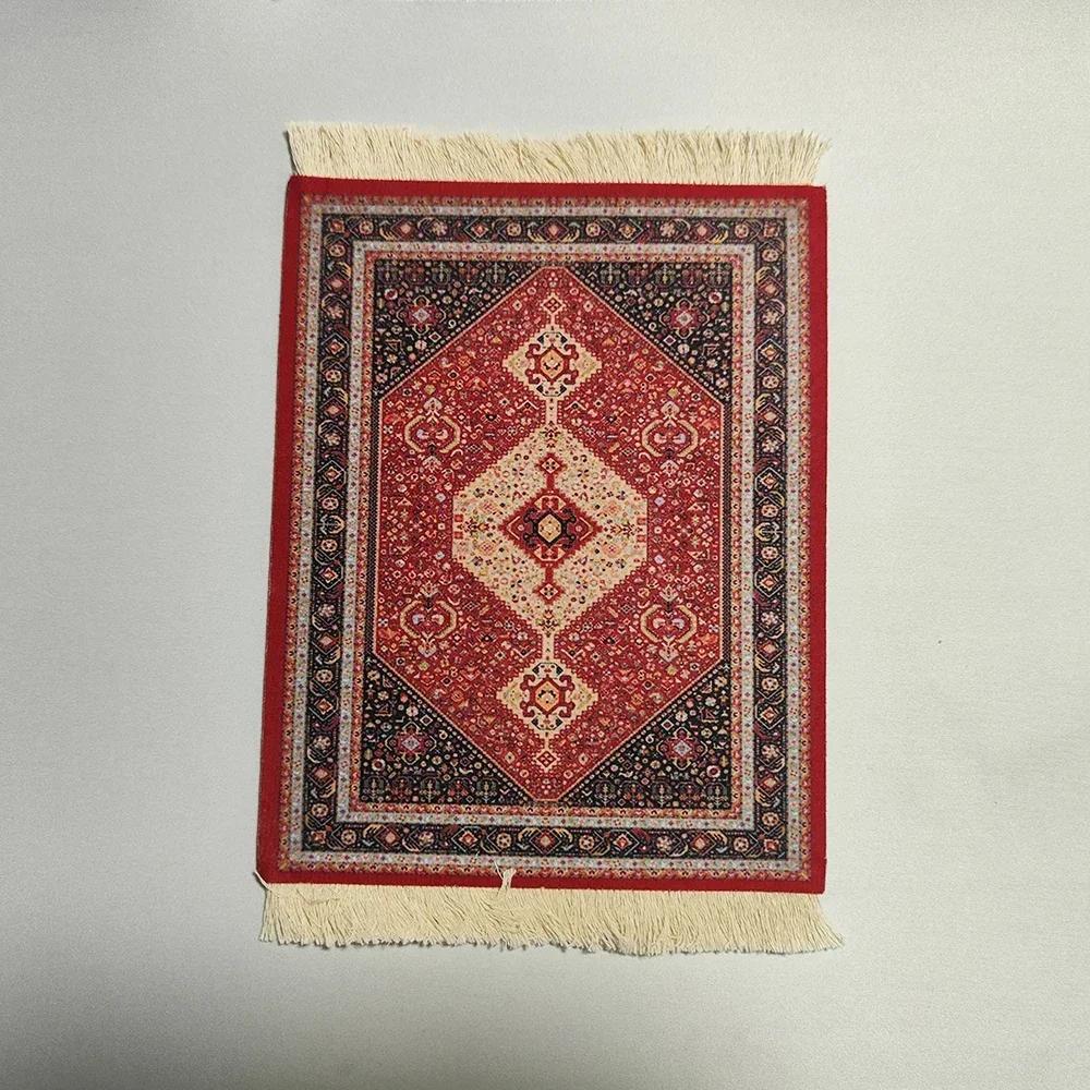 Woven flower Persian carpet small coaster retro style rubber non-slip computer mats wholesale merchants cheap mouse pad desk mat
