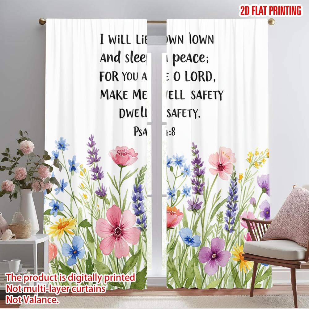 

2pcs 2D flat printing Scene Curtains Peace Sleep Dwell Safety Fabric Without Electricity Holiday Decorations Use for All 52.50×116.00 CM 2pcs