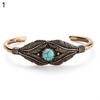 Retro Kvinnor Bead Leaf Feather Alloy Open End Cuff Armring Boho Etniska Smycken