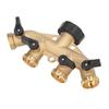 3 4in Hose Faucet Manifold Splitter 4 Way Brass Pipe Split Connector Garden Hose DistributorUS Standard