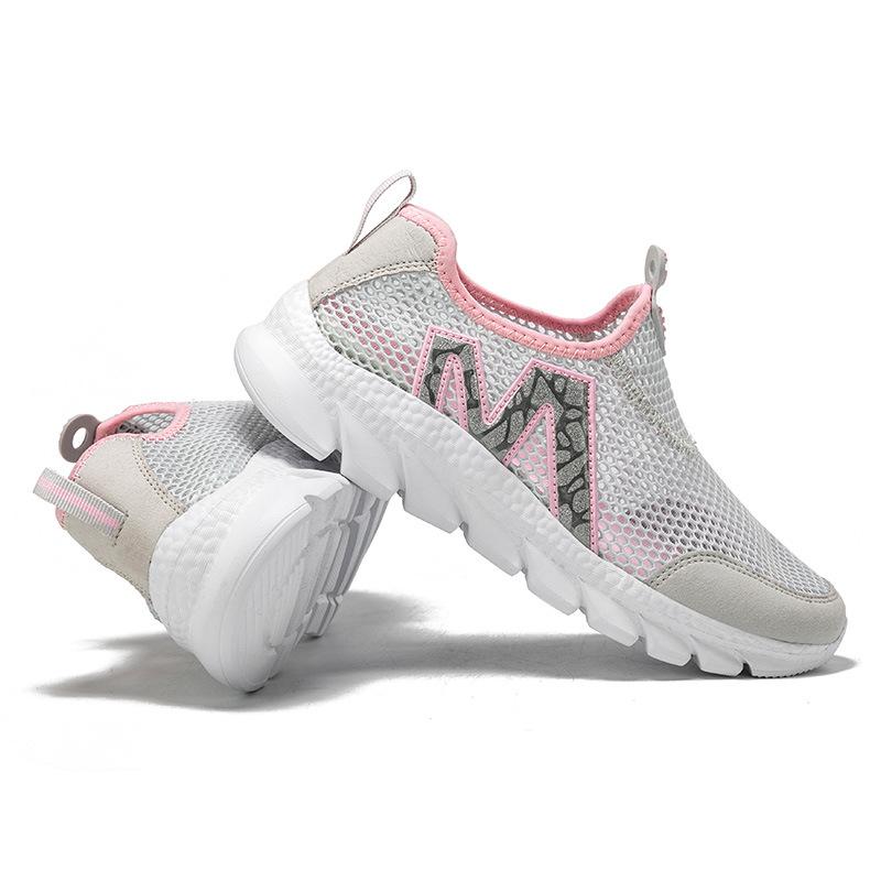 Women's sports shoes summer single net shoes hollow breathable light wading shoes middle-aged and elderly walking shoes couple shoes