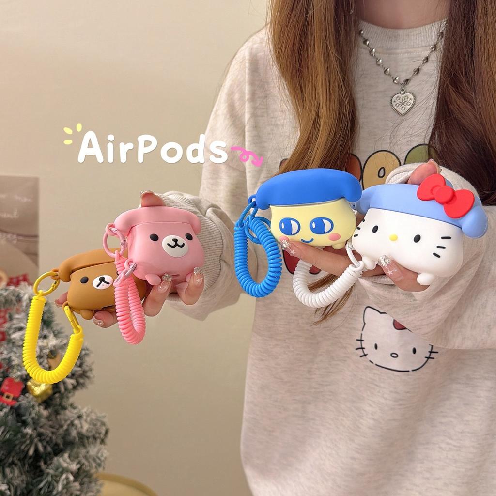 Cute cartoon phone for Apple AirPods4 earphone case 3 generation AirPods pro3 protective case female