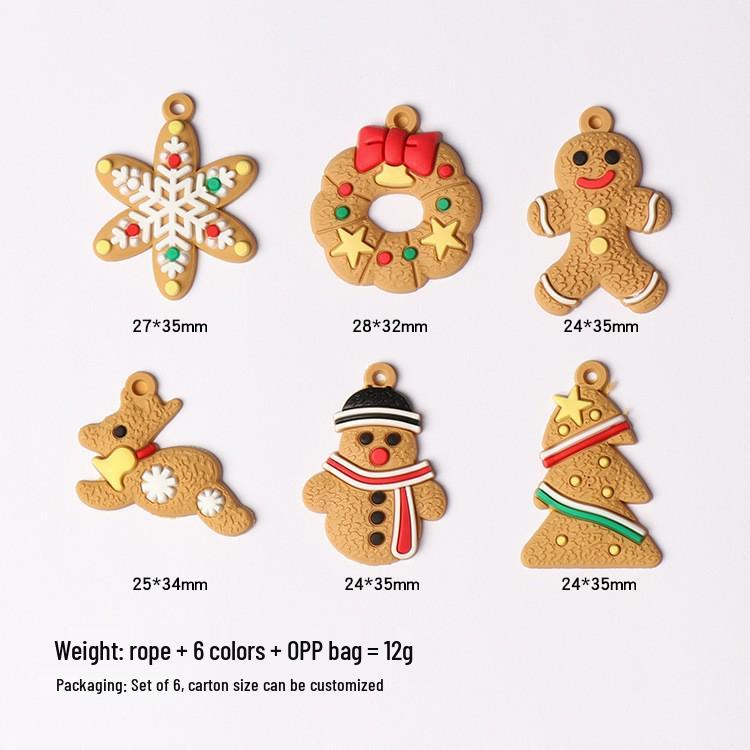Exclusive DIY Soft Rubber Gingerbread Man Pendant - Christmas Tree Decoration Gift.