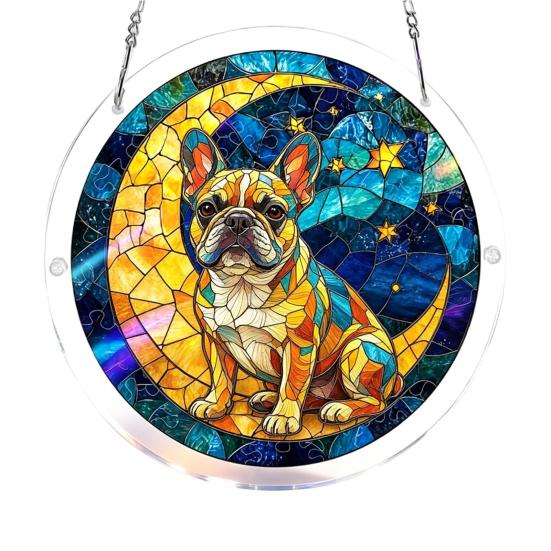 Acryl Puzzle Sonnenfänger 83 Teile DIY Sonnenfänger Bastelset für Erwachsene Buntglas Fenster Hängeornament für Haus Garten Dekoration