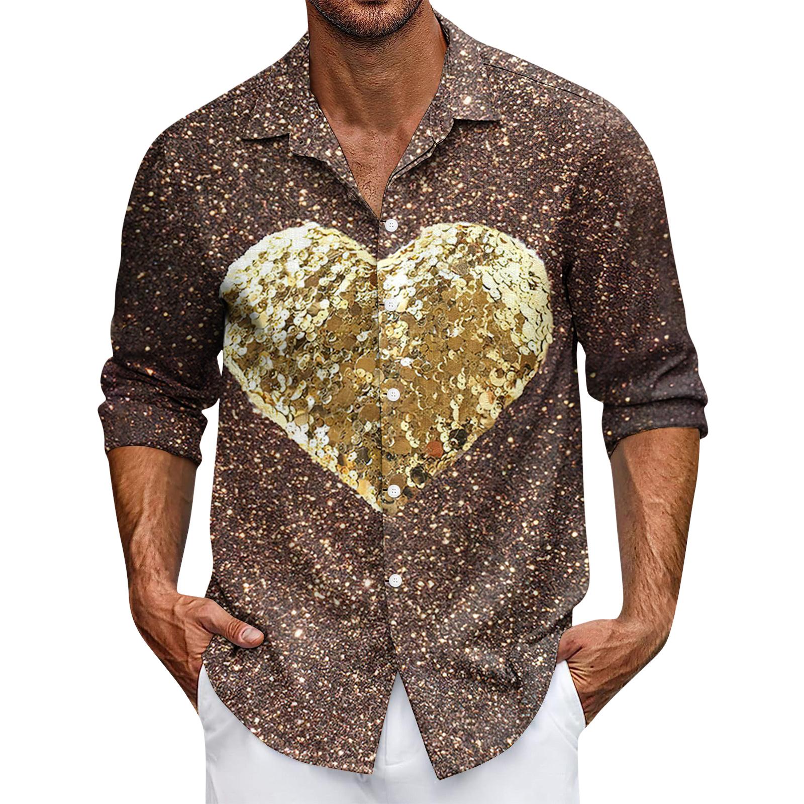 

Мужская повседневная рубашка с длинным рукавом на пуговицах M золотой