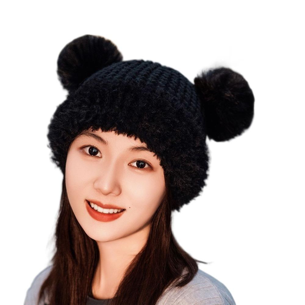 Wool Style Children's Hats Plush Warm Hat Fashionable Knitting Hat  Unisex