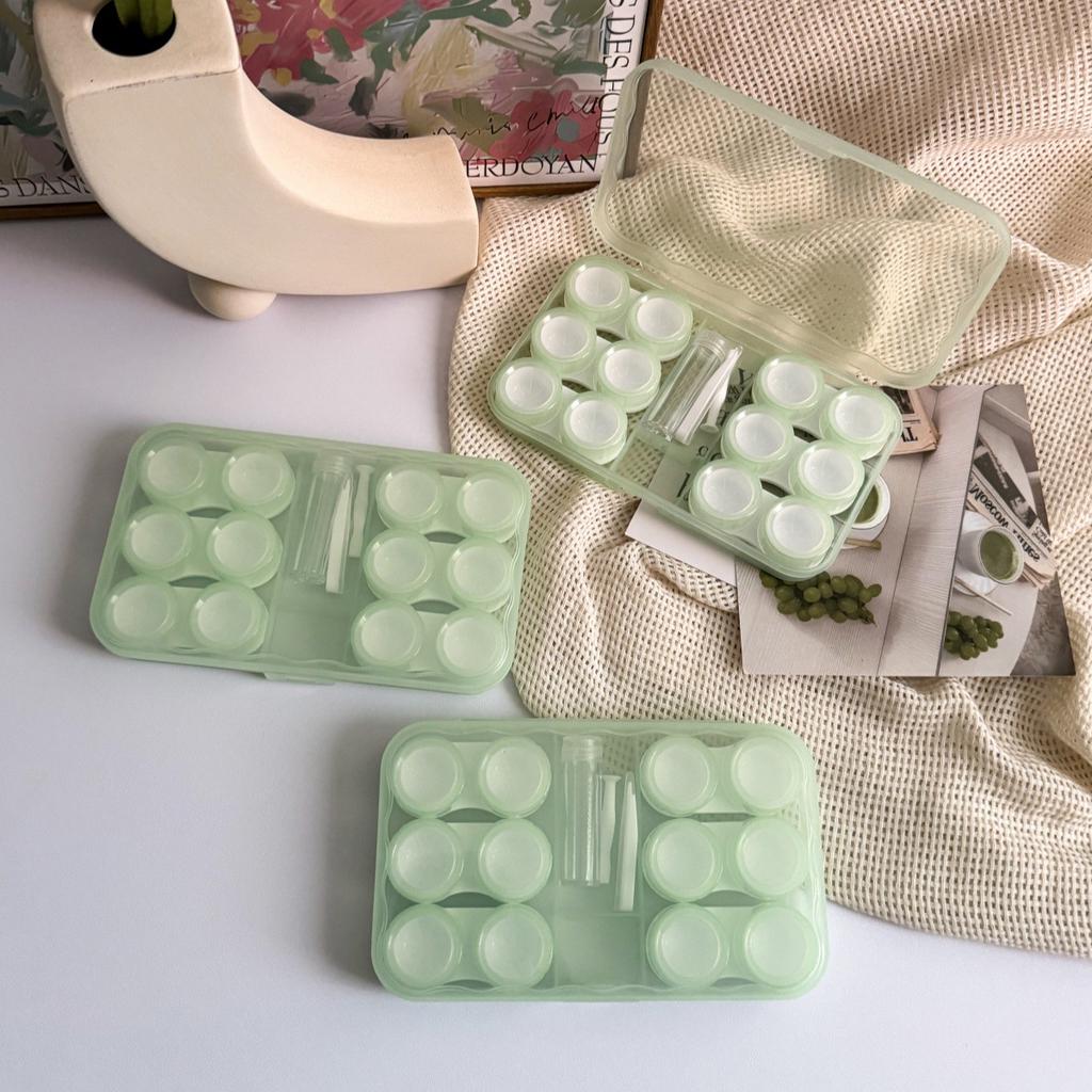 6 Pairs Contact Lens Case Eye Contact Lens Box Women Travel Contact Lenses Case Soak Container Lenses Box for Beauty Pupil