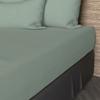 57 Thread Count Cotton Fitted Sheet 140x200 Cm UNI Water Green, by Soleil D'ocre