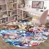 Customizable Genshin Impact4 Round Non-Slip Carpet - Ideal for Garden, Picnic, Office, Perfect for Decoration, Suitable For All Seasons