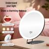 30x HD LED Makeup Mirror with 360° Rotation and Stainless Steel Frame