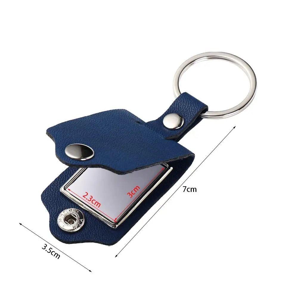 PU Leather Photo Frame Metal Metal Key Chains Fashion Photo Keyring  Gift