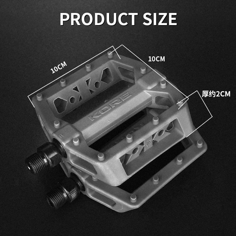 Bicycle Pedals Ultralight Non-slip Nylon Waterproof Footrest Road BMX MTB Road Flat Platform Bike For 14mm Road Bicycle MTB Part