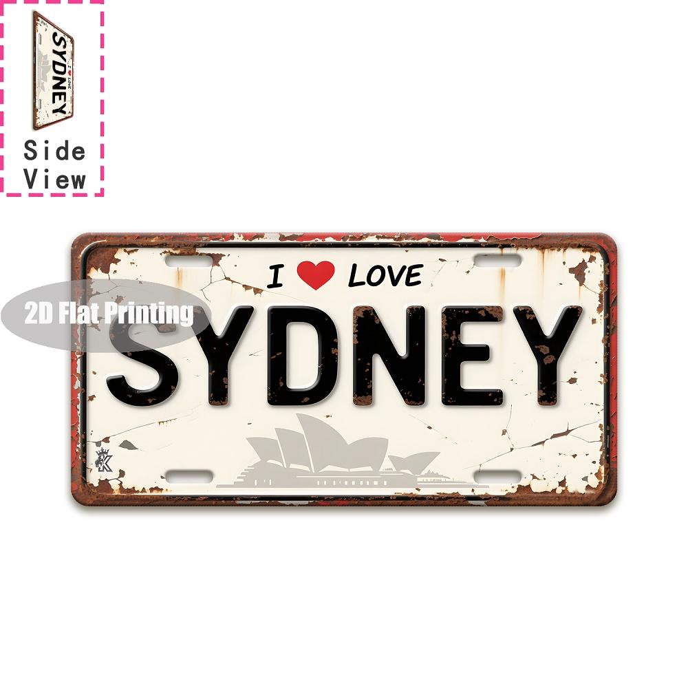 Tin Sign - Vintage Durable Metal Plaque Wall Decor, Home Office Bar Man Cave Australian City Birth Year License Plate Wall Art