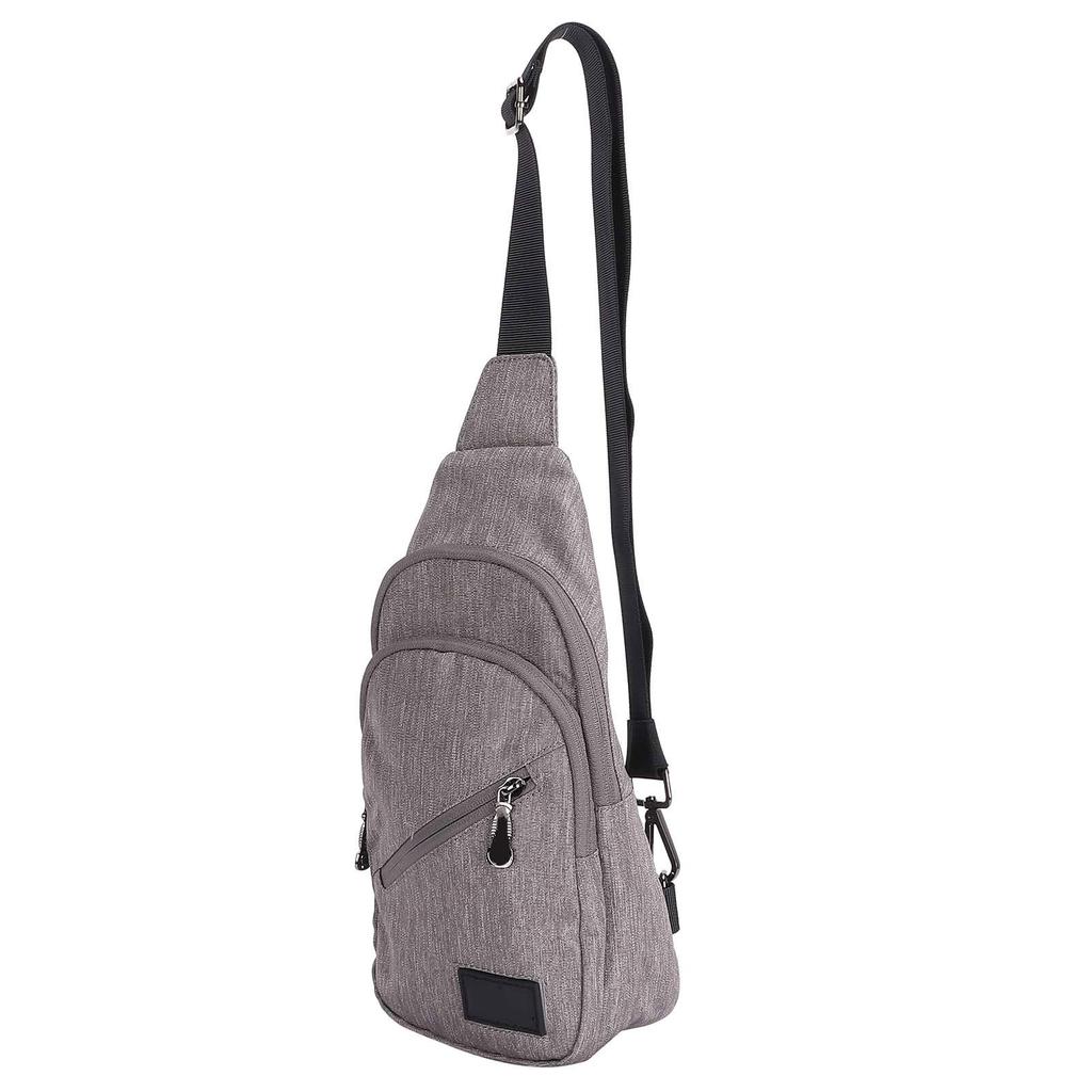 OX PLOUGH Men s Chest Bags Waterproof Casual Chest Sling Bag Polyester Shoulder MessengerLight Grey