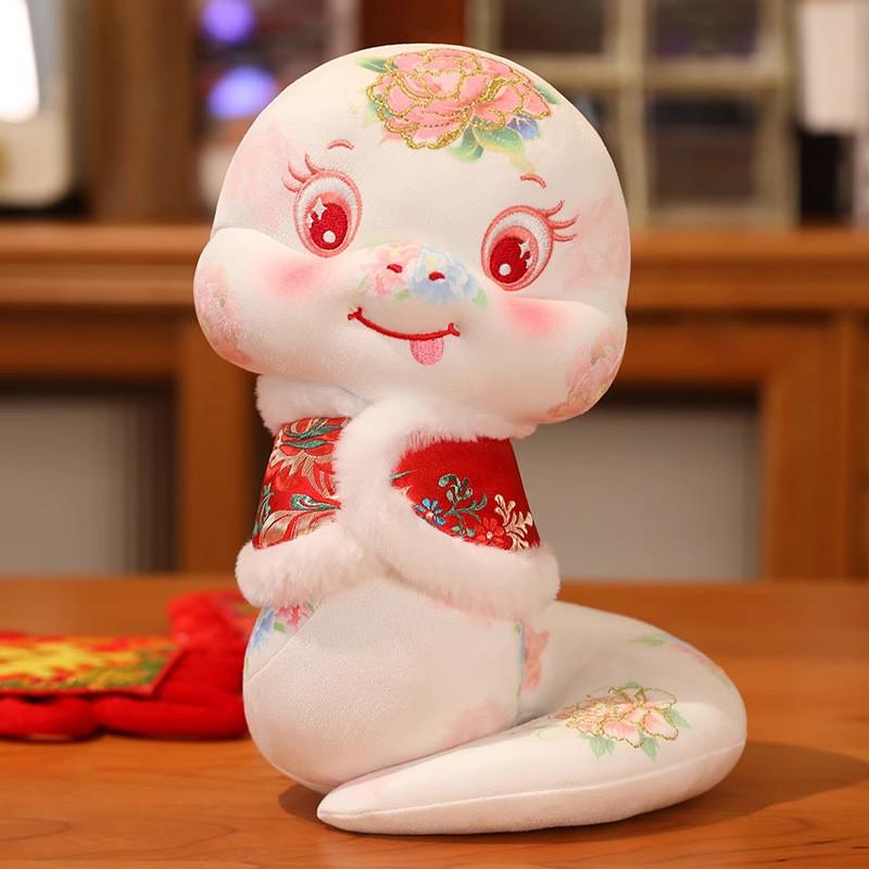 Toys Snake Plush Shawl Embroidery Fill Doll Cartoon Animals Xmas Ornament Gift