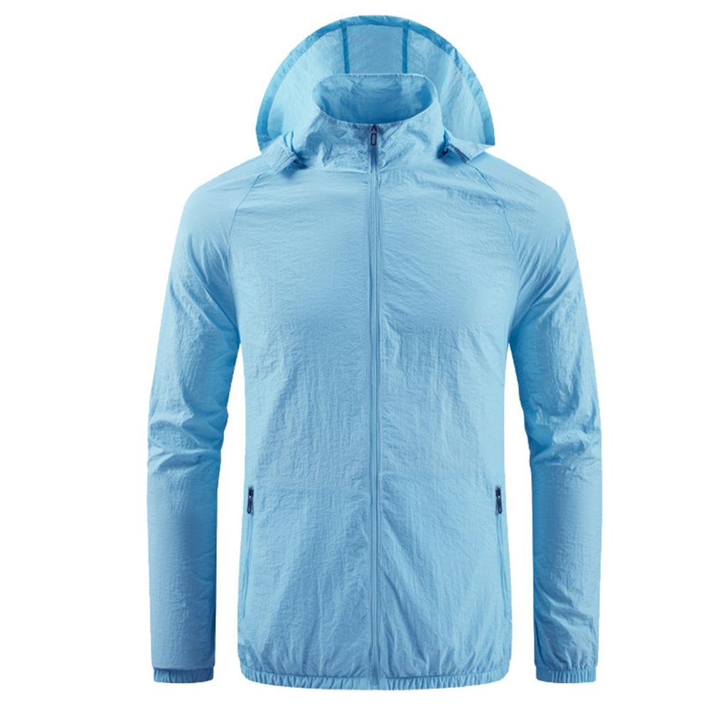 Women's Summer Fan Suit (including A Set Of 9-leaf Brushless 5V Fan) Long Sleeved Hooded Zipper Heatstroke Proof Solid Color Work Clothes