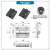 2pcs Hinges DIY Damped Rotary Shaft Adjustable Torque Hinge with Any Stop Positioning for Cabinets Electrical Panels Furniture