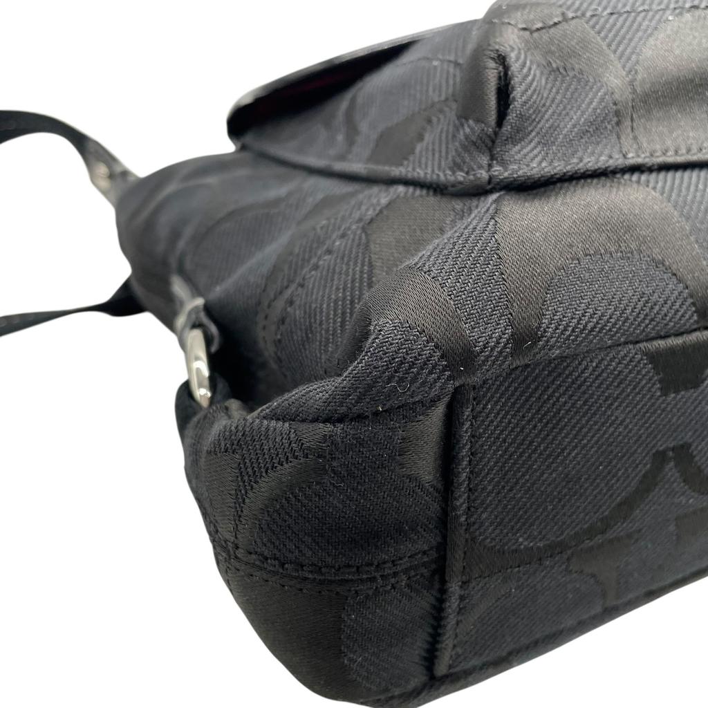 Used COACHShoulder Bag Black canvas/Patent Leather Women