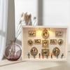 DIY Mini-Museum Silhouette Box, Familien-Erinnerungs-Po Vitrinenrahmen Silhouette Box mit Licht, Mini-Rahmen & Figuren