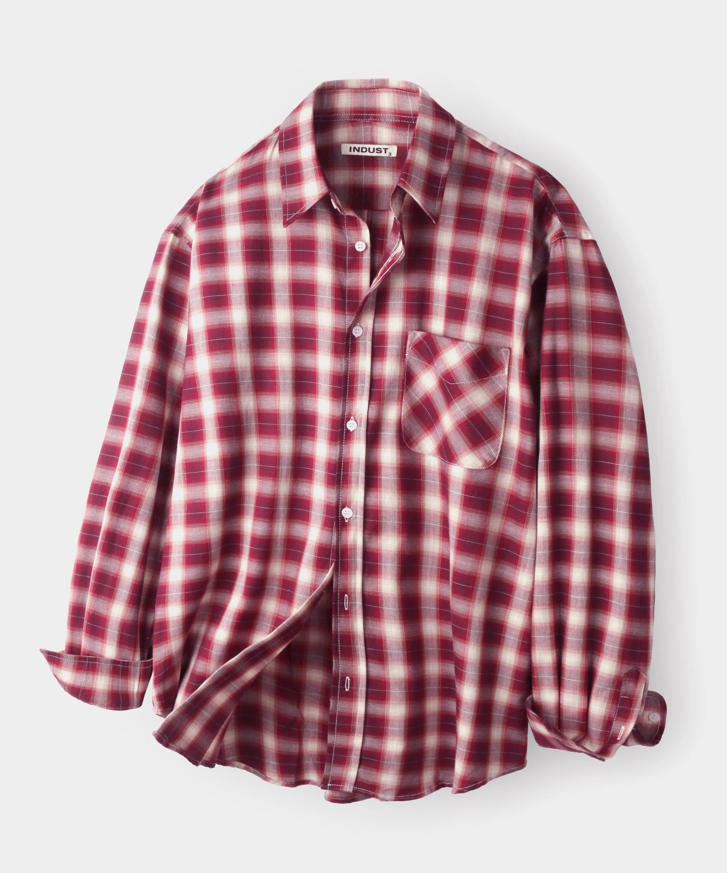 INDUST Flannel Check Shirt_Red Green/3(L) gray