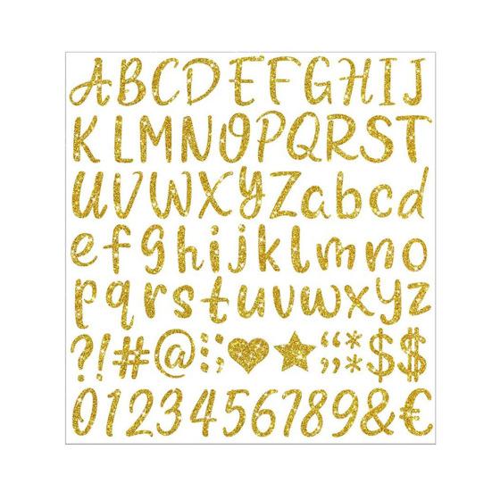 10 Sheets Glitter Letters Stickers Self Adhesive Alphabet Number Stickers Waterproof Small Decals for Graduation Cap Water Bottles Scrapbooking