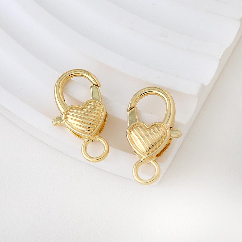 Gold-Plated Heart Lobster Clasp Keychain Pendant