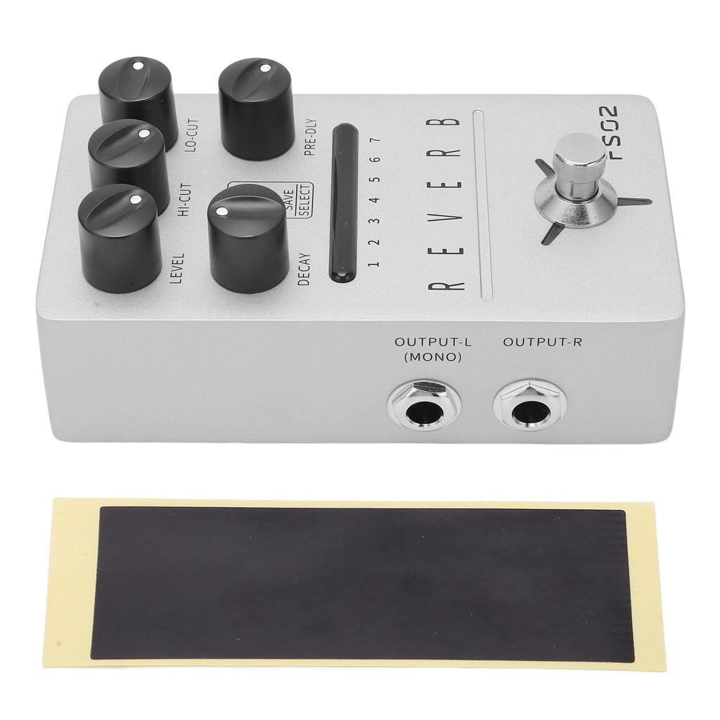 Silver Electric Guitar Effect Pedal Stereophonic 7 Classic Reverberation End Toning Hold Guitar Effect Pedal DC9V