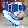 Kinder Leuchtende Sneaker Reibschuhe Aufladen und Demontieren Vierrädrige Rollschuhe LED Kinder Leuchtende Sneaker