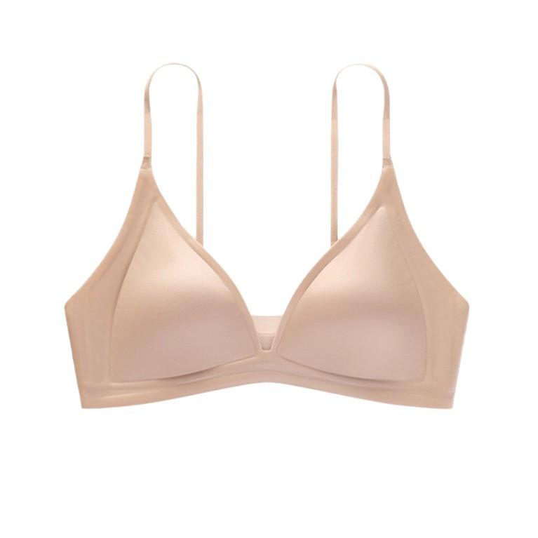 No Steel Ring French Bra  Ultra-thin Sexy Triangle Cup Underwear Big Breasts Show Small Bra Close Sub-breasts To Prevent Sagging