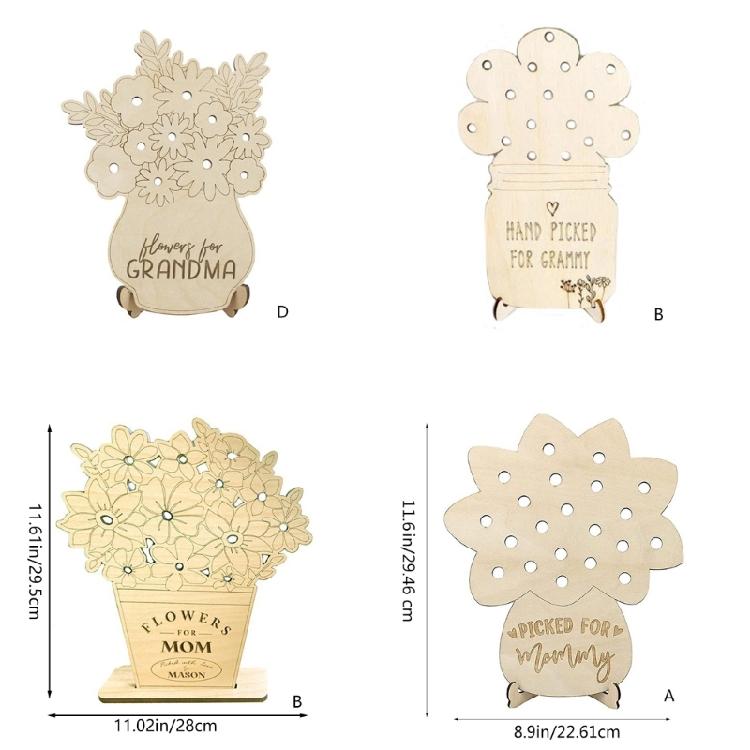 Party Table Decorations Wood Flower Shelf Mothers Day Flower Holder