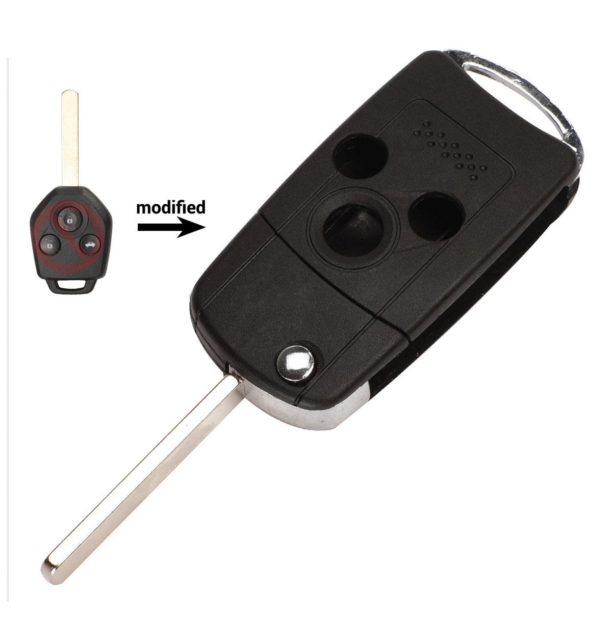 

jingyuqin Модифицированный 3-кнопочный откидной корпус ключа для автомобиля Subaru Forester Outback XV Legacy Складной чехол для пульта дистанционного управления дубильная кора