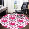 1pc Heart-patternedChair Carpet for Office, Indoor Non-Slip Washable Polyester Fiber Carpet, Mat For Office, Machine Washable