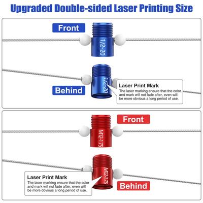 Fastener Pitch Tool Thread Gauge Set Red-Blue Tool Double-sided Printing Clear Size Markings Inch And Metric Range