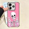 Pink Style Skull Witch Plating Phone Case For Xiaomi Redmi Note 14 15 Pro Plus 13 12 11 11S 11T 10 9S 9 5G Anti-Fall Airabag Cov