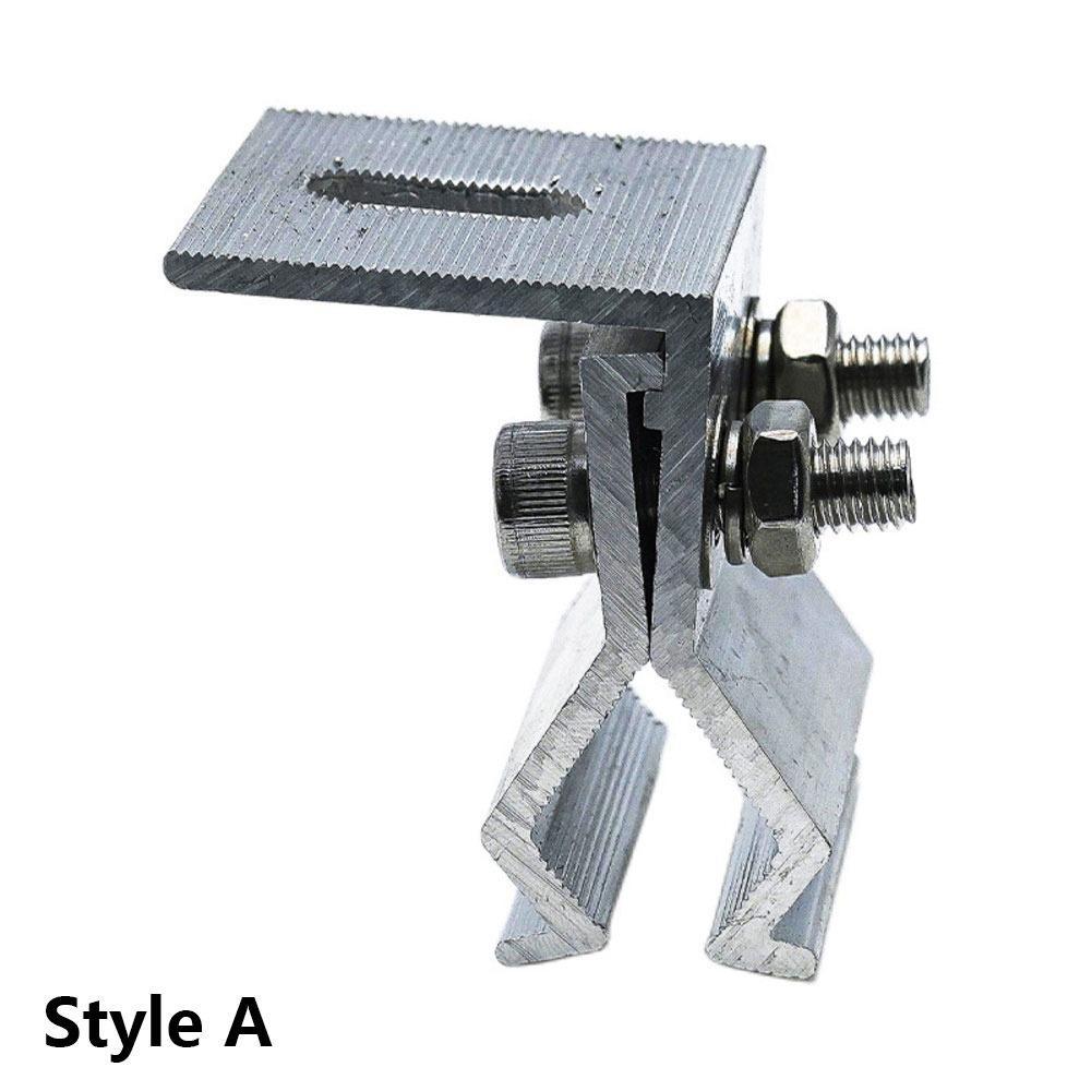 1Pcs Silver Solar Panel Clamp Anodized Photovoltaic Fixing Clip  for Off Grid Solar Power System
