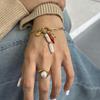 European and American stainless steel ocean water bracelet neck chain design sense pearl pendant necklace fashion
