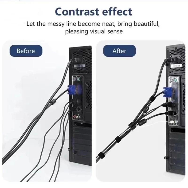 Cable Winder Tapes Storage Management Straps Self Adhesive Fastener Cord Ties Reusable Double Side Hook Loop Wire 1M 3M 5M