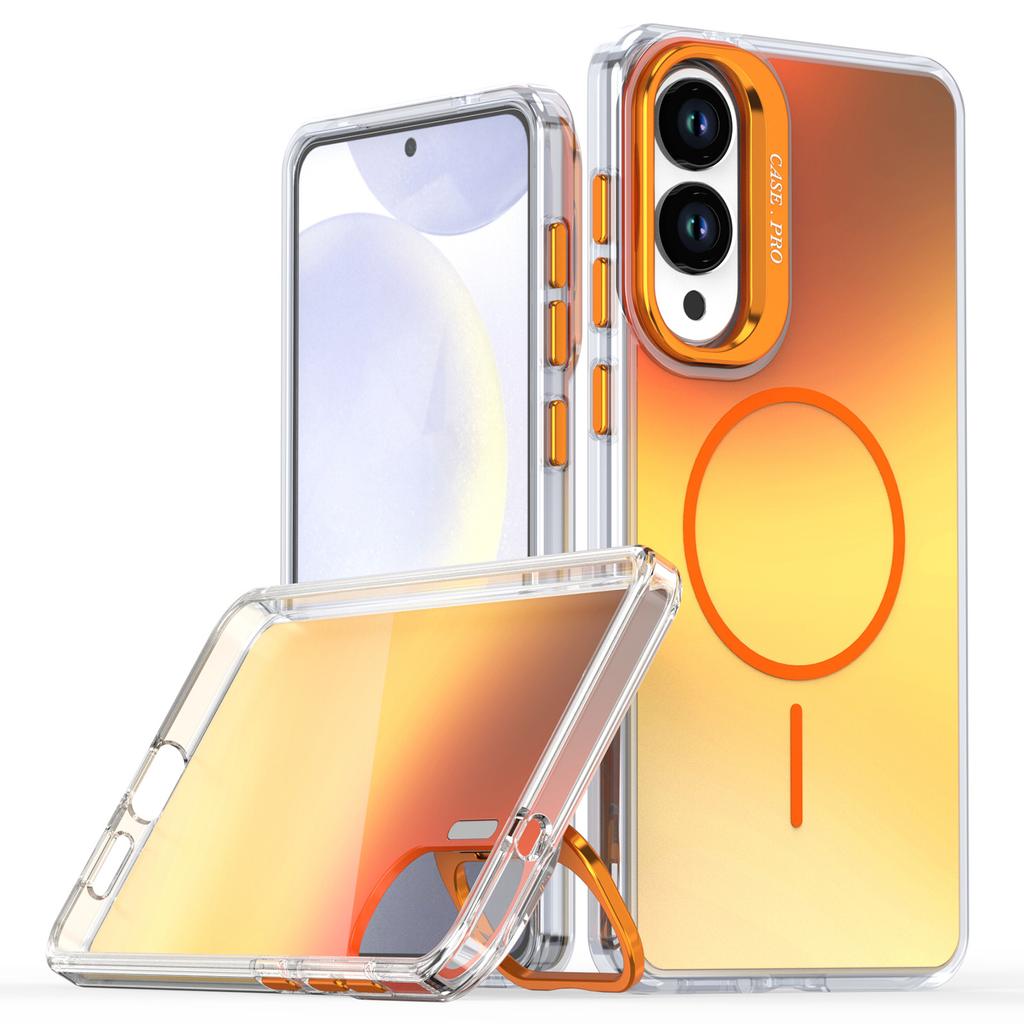 For Samsung Galaxy S25 Edge Case Compatible with MagSafe TPU+Acrylic Gradient Phone Cover with Kickstand