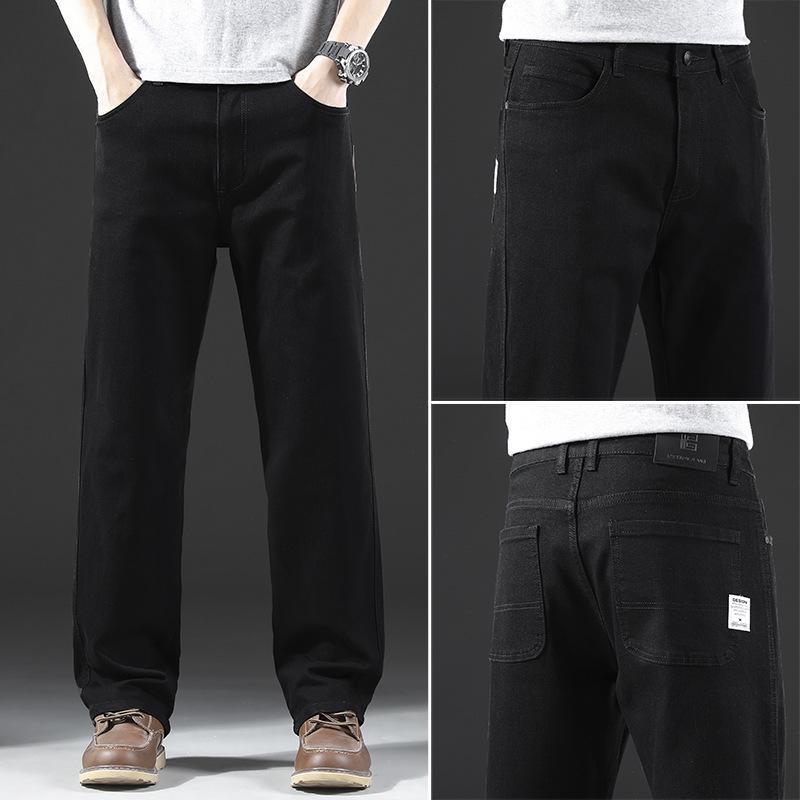 

Зима 2023 г. Мужские повседневные прямые эластичные джинсы с бархатной подкладкой 31, 703-3 чёрный