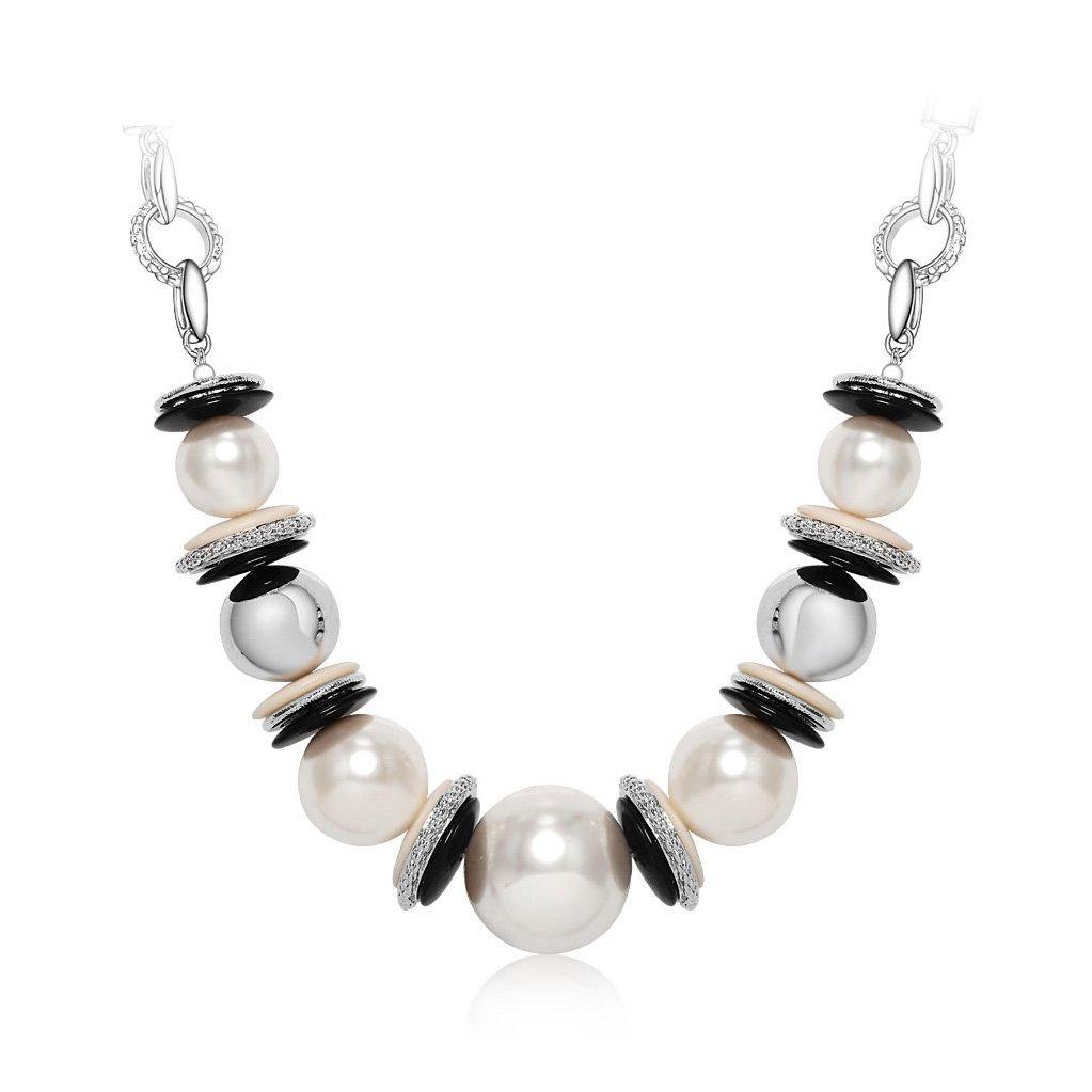 

IUHA BIG Big Pearl Necklace Austrian Cubic Zirconia Artificial Pearl [IUHA] (White Gold)