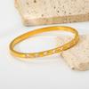 European and American Ins Simple Zircon Full Diamond Geometric Buckle Bracelet Plated with 18k Gold Stainless Steel Commuter Waterproof Jewelry Women