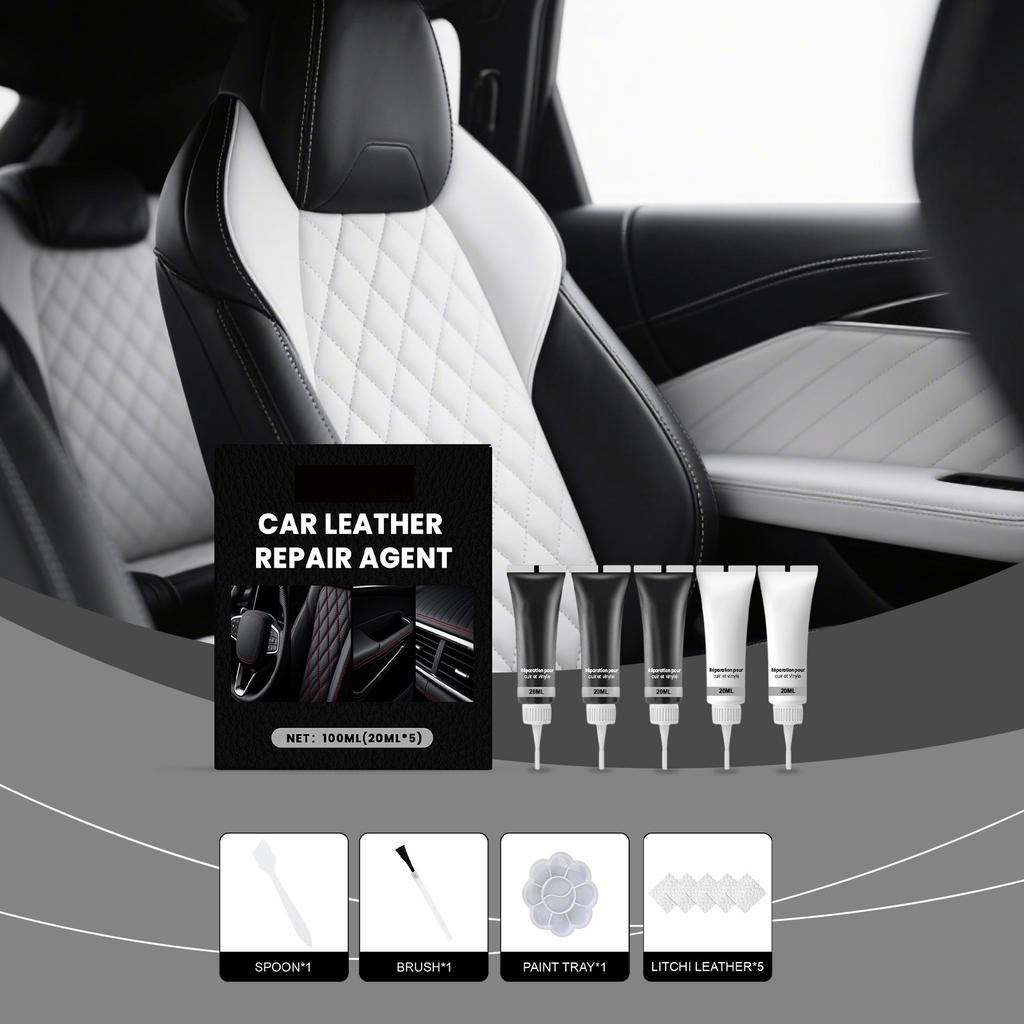Car Leather Care Kit, Leather Seat Interior Scratch Cover, Leather Wear And Color Restoration Agent 100ml