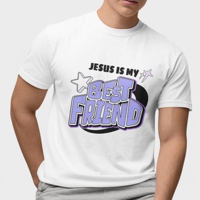 T-Shirt Gesù È Il Mio Migliore Amico Maglietta Fede Cristiana Maglietta Grafica Religiosa Regalo