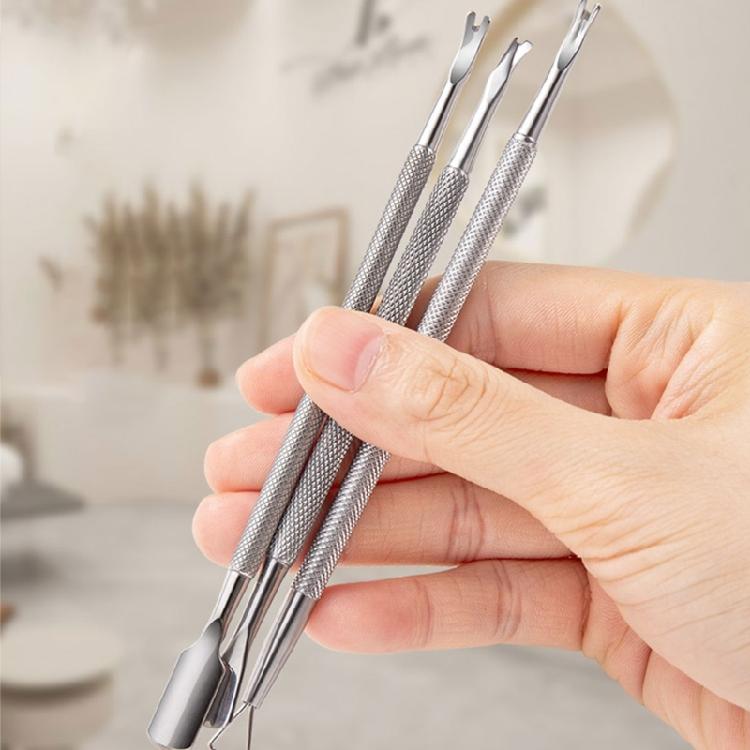 Double Ended Cuticle Pusher Cuticle Trimmer with Fork Nails Polish Remover Cuticle Remover Tool